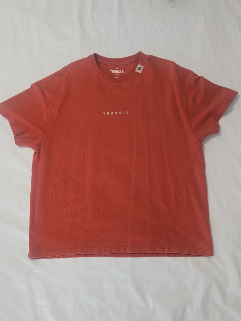 YoungLA Men’s Rust Red Logo Crewneck T-Shirt